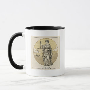 Klassischer gravierter Zodiac-Becher - Waage Tasse