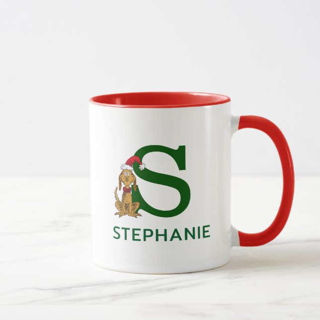 Klassischer Grinch Max | Name & Monogramm S Tasse (Rechts)