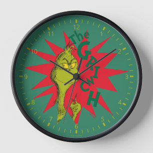 Klassischer Grinch   Rote Sternenexplosion Uhr