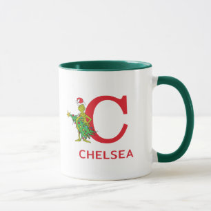Klassischer Grinch Unartiger Name & Monogramm C Tasse
