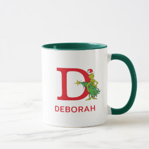 Klassischer Grinch Unartiger Name & Monogramm D Tasse