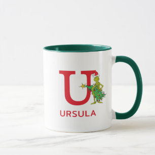 Klassischer Grinch Unartiger Name & Monogramm U Tasse