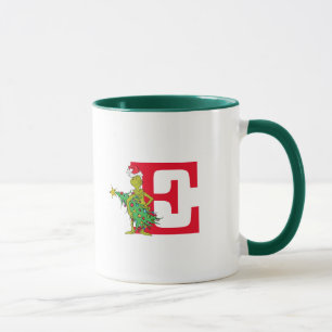 Klassischer Grinch Unartiges Monogramm E Tasse