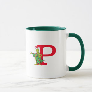 Klassischer Grinch Unartiges Monogramm P Tasse