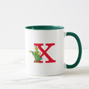 Klassischer Grinch Unartiges Monogramm X Tasse