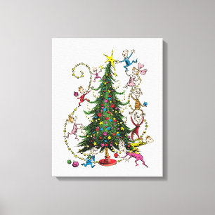 Klassischer Grinch Weihnachtsbaum Leinwanddruck
