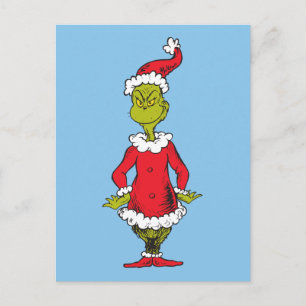 Klassischer Grinch   Weihnachtsmann Feiertagspostkarte