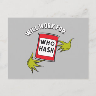 Klassischer Grinch Wird für Who Hash Quote arbei Postkarte