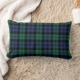 Klassischer Grün-Navy-Black-Watch-Tartan-Karo Lendenkissen