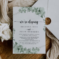 Klassischer grüner Eukalyptus-Elopement-Empfang