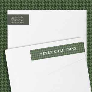 Klassischer grüner Houndstooth Frohe Weihnachten