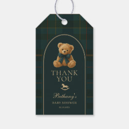 Klassischer grüner Navy-Karobär Teddybär-Baby-Part Geschenkanhänger