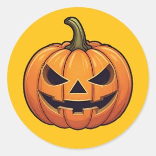Klassischer Halloween-Kürbissticker Runder Aufkleber
