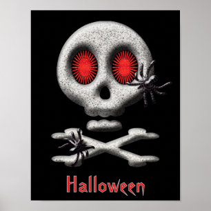 Klassischer Halloween-Schrecklicher Totenkopf und Poster