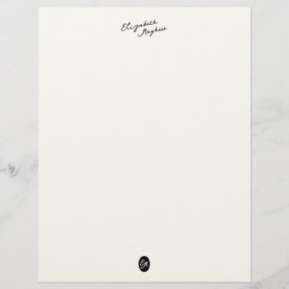 Klassischer handgeschriebener Namens-Monogramm-Bri Briefbogen