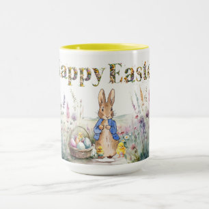 Klassischer Hase Frohe Ostern und Küken Tasse