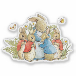 Klassischer Hase im blauen Jackett Aufkleber