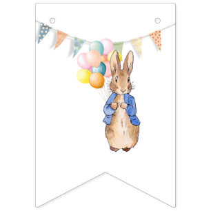 Klassischer Hase im blauen Mantel Wimpelkette