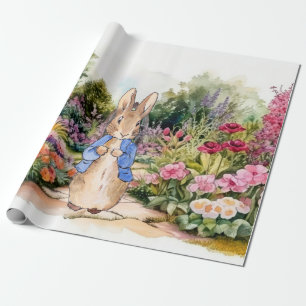 Klassischer Hase in seinem Garten Geschenkpapier