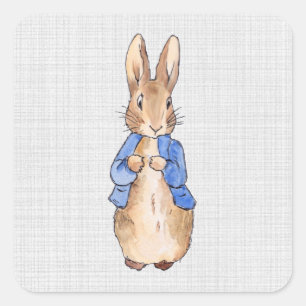 Klassischer Hase mit blauem Jackett Quadratischer Aufkleber