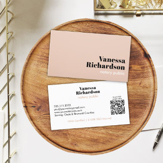 Klassischer hellrosa Moderner Minimalistischer QR- Visitenkarte