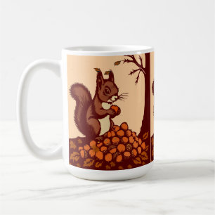 🐿️ Klassischer Herbst-Eichhörnchen-Becher  Kaffeetasse