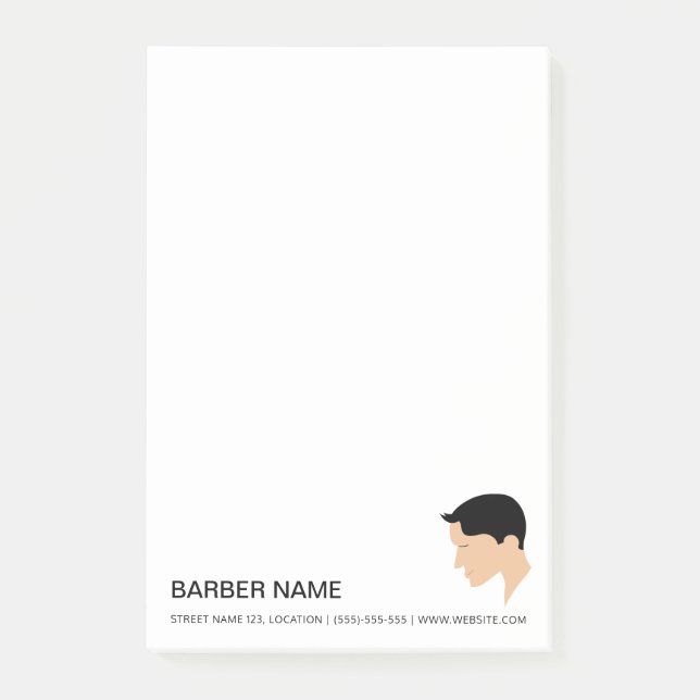 Klassischer Herrenhaar-Stil Zeichnend Friseur Post-it Klebezettel (Vorderseite)