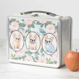 Klassischer Hintergrund für französische Bulldogs Metall Brotdose