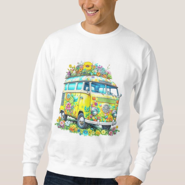 Klassischer Hippie Tour Bus Sweatshirt (Vorderseite)
