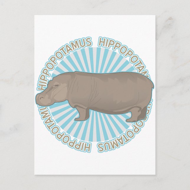 Klassischer Hippopotamus Postkarte (Vorderseite)