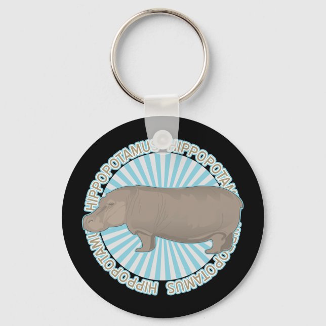Klassischer Hippopotamus Schlüsselanhänger (Vorderseite)