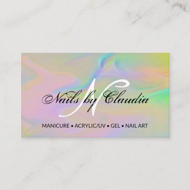 Klassischer holografischer Glitzer Visitenkarte (Vorderseite)