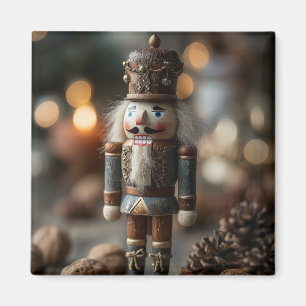 Klassischer hölzerner Nussknacker-Weihnachtsfigur Magnet
