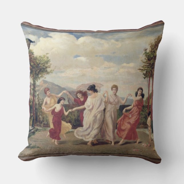 Klassischer Idyll (Öl auf Leinwand) Kissen (Vorderseite)
