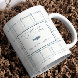 Klassischer, individualisierbarer Karierter Lake H Kaffeetasse