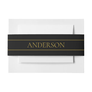 Klassischer, individuell anpassbarer Gold Text & Z Einladungsbanderole