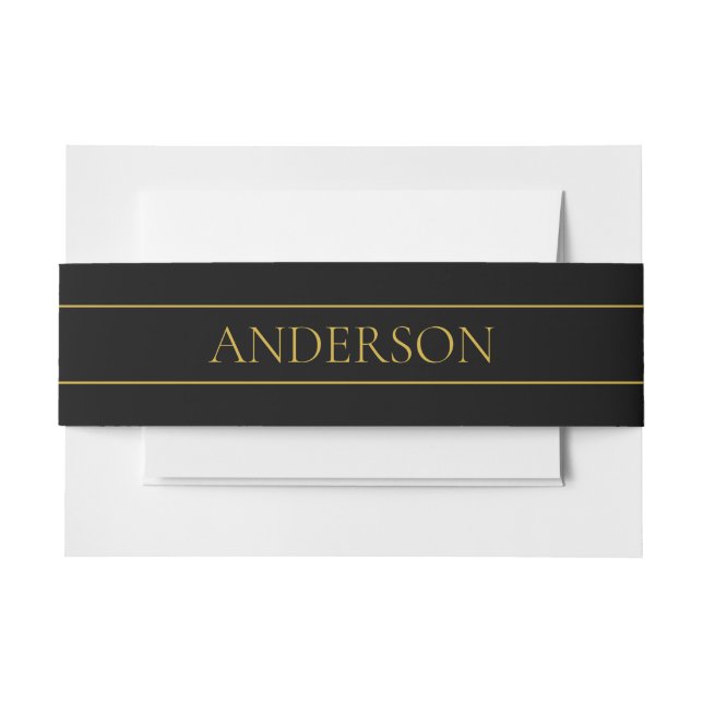 Klassischer, individuell anpassbarer Gold Text & Z Einladungsbanderole (Vorderseite Beispiel)