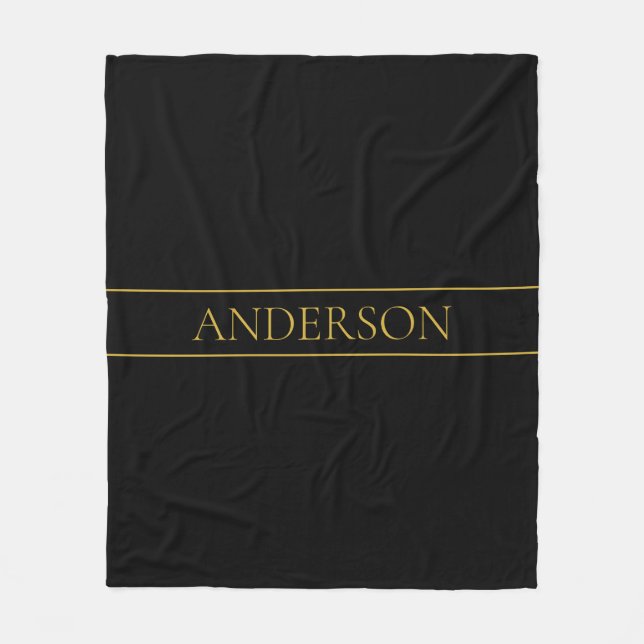 Klassischer, individuell anpassbarer Gold Text & Z Fleecedecke (Vorderseite)