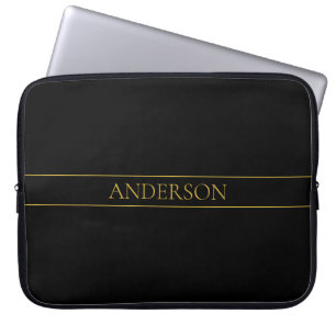 Klassischer, individuell anpassbarer Gold Text & Z Laptopschutzhülle