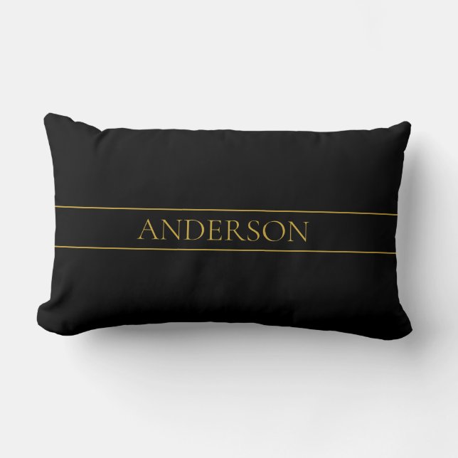 Klassischer, individuell anpassbarer Gold Text & Z Lendenkissen (Vorderseite)