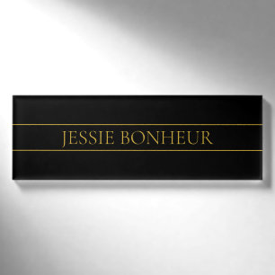 Klassischer, individuell anpassbarer Gold Text & Z Namenschild
