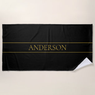 Klassischer, individuell anpassbarer Gold Text & Z Strandtuch