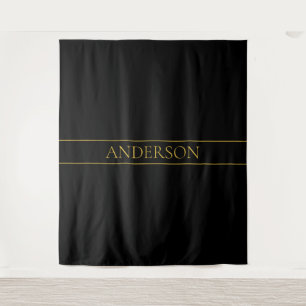 Klassischer, individuell anpassbarer Gold Text & Z Wandteppich