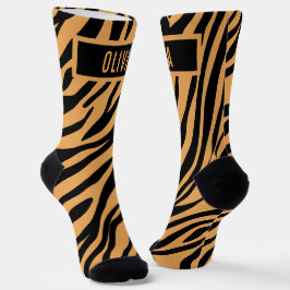Klassischer Individuelle Name Tiger Tierdruckmuste Socken