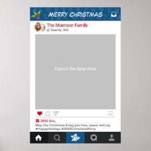 Klassischer Instagram-Rahmen Weihnachtsfeier-Fotop Poster