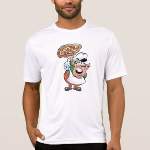 Klassischer italienischer Pizza-Koch-Cartoon T-Shirt