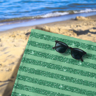 Klassischer Jadegrün-Glitter-Stil mit vertikalen S Strandtuch