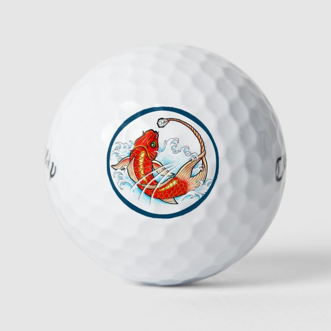 Klassischer japanischer Tätowierkoi-Karpfen und Di Golfball (Vorderseite)