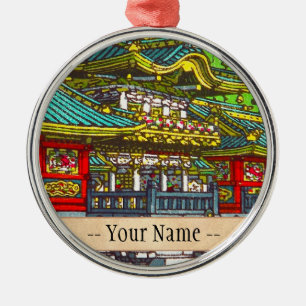 Klassischer japanischer themenorientierter silbernes ornament