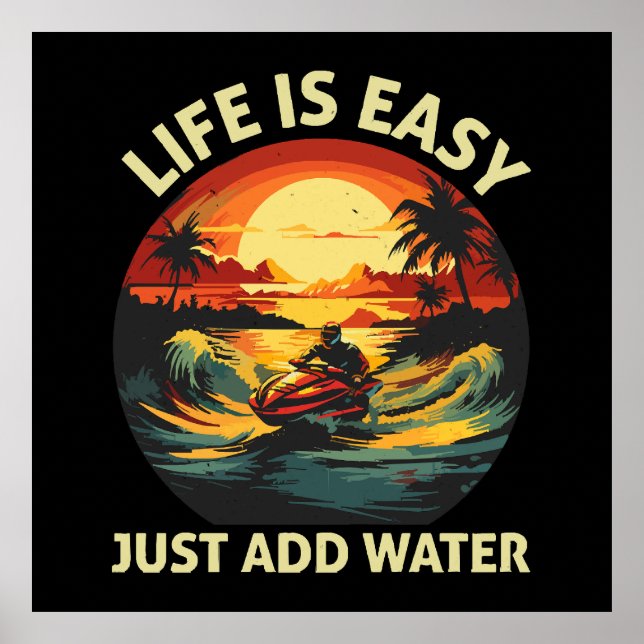 Klassischer Jet Ski Skier Poster (Vorne)